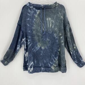 NWOT WE THE FREE Sweatshirt Size XS Tie-Dye Drawstring Cowl Neck Oversized